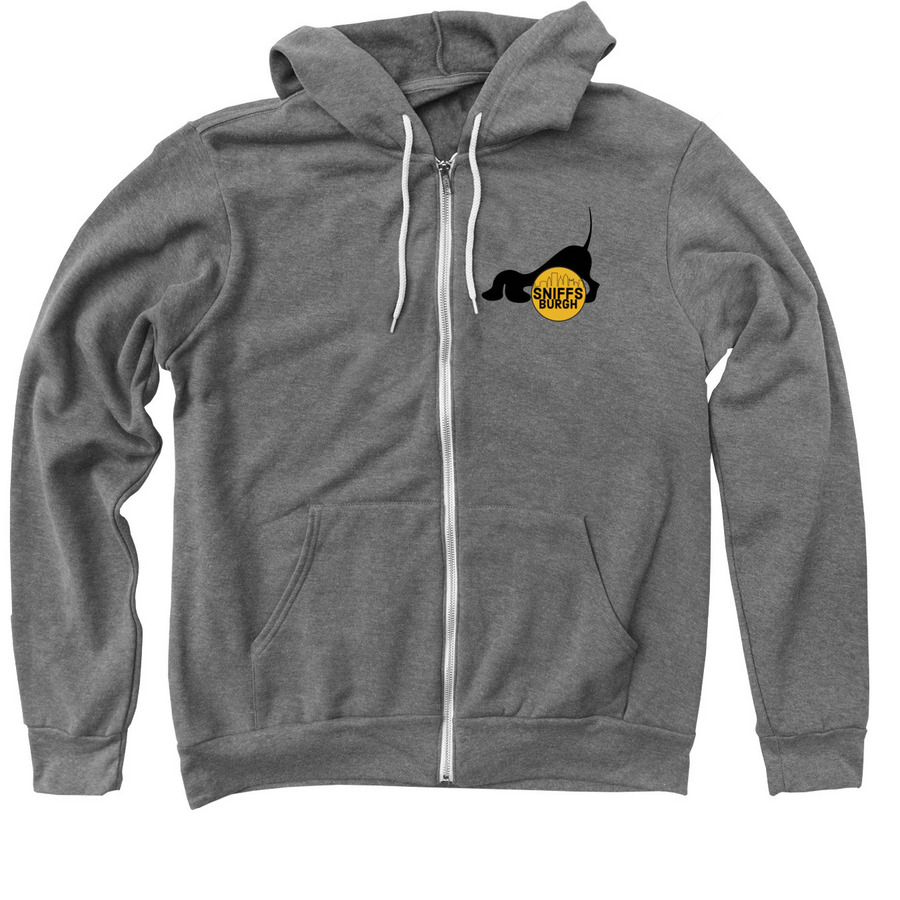 SNIFFSBURGH 2, a Deep Heather Zip Up Hoodie