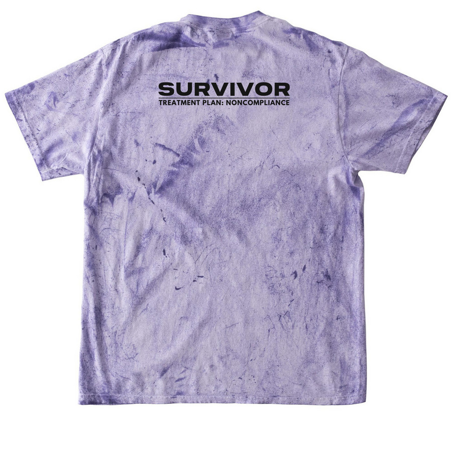 "Treatment Plan: Noncompliance" (BLACK), a Amethyst Comfort Colors Colorblast Tee (back-view)