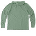 Protect Tikahtnu - No Johnson Tract Mine, a Lichen Green Allmade Organic Cotton Mineral Dye Hoodie Tee (back-view)