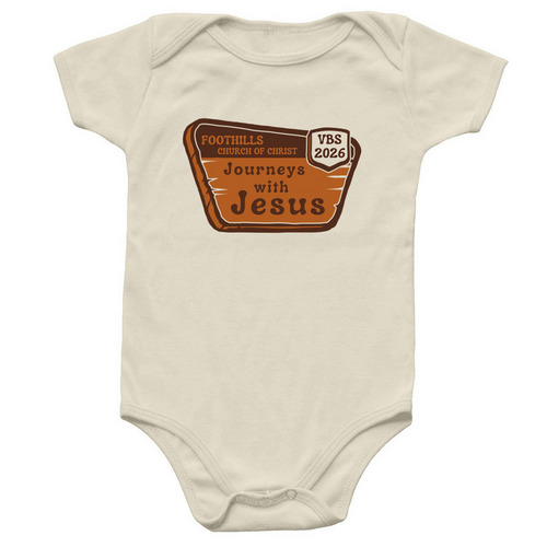 Foothills VBS 2026 Onesie, a Natural Infant Onesie