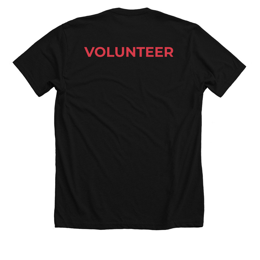 JLSLC Volunteer Shirts, a Solid Black Blend Premium Unisex Tee (back-view)