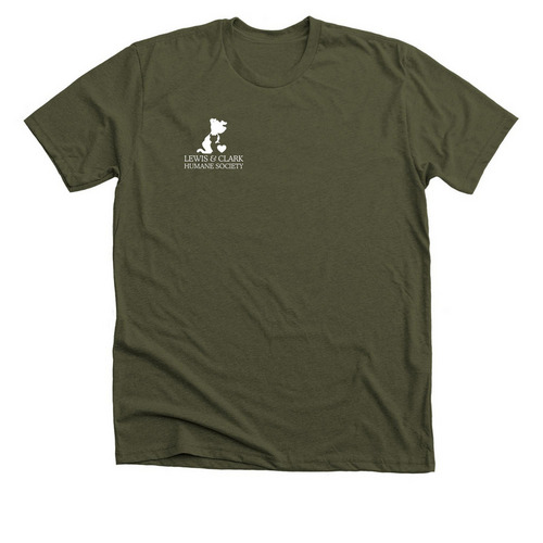 LCHS Logo Shirt/Sweatshirt, a Heather Military Green Premium Unisex Tee