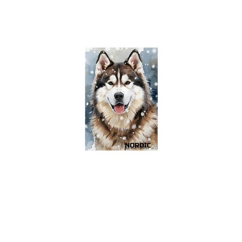 Alaskan Malamute Yard Flag, a White 12" x 18" Yard Flag