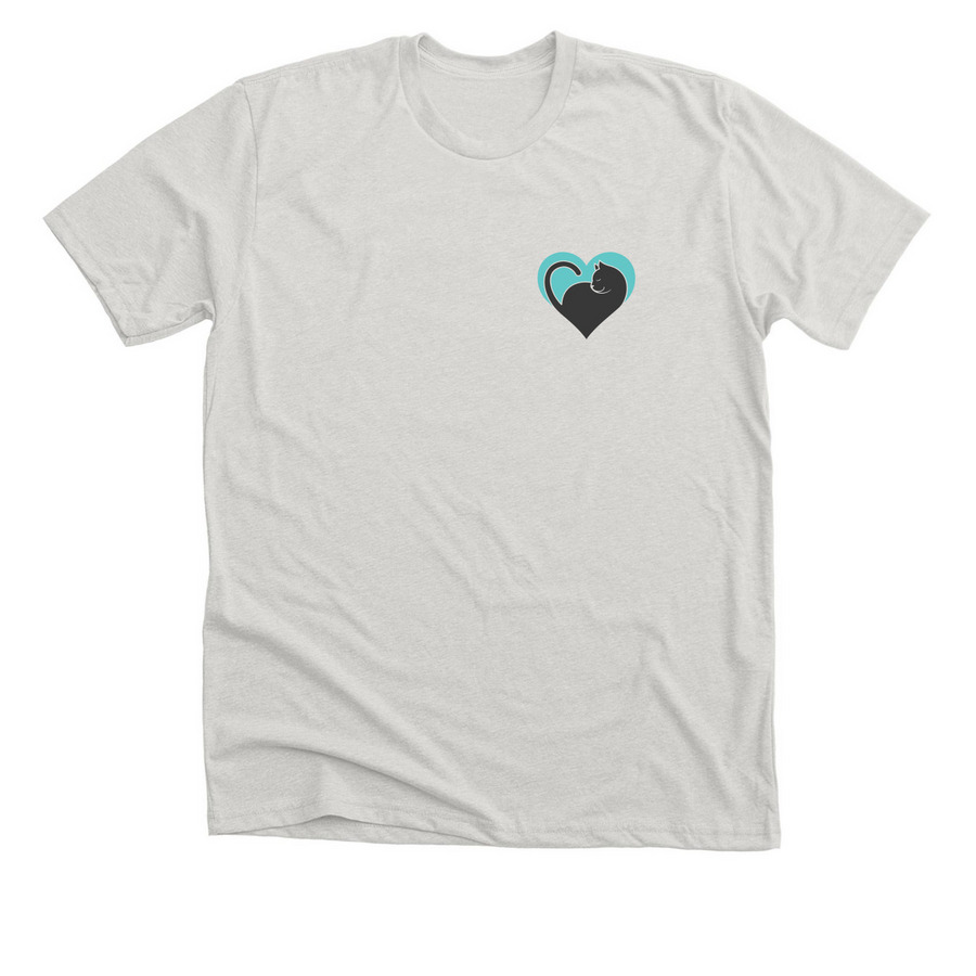 HART Black Cat Logo, a Heather Cement Premium Unisex Tee