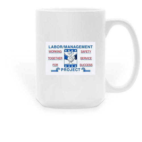 Conrail labor management 15oz mug, a White Large Coffee Mug