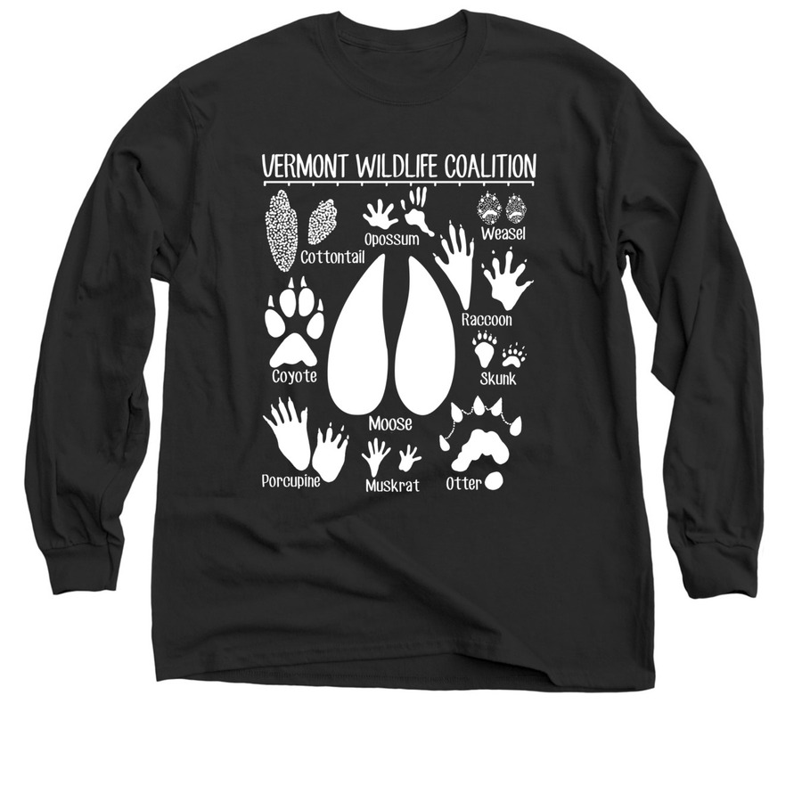 Tracking Shirt - White Tracks, a Black Classic Long Sleeve Tee