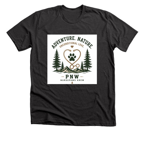 PNW., a Dark Grey Heather Premium Unisex Tee