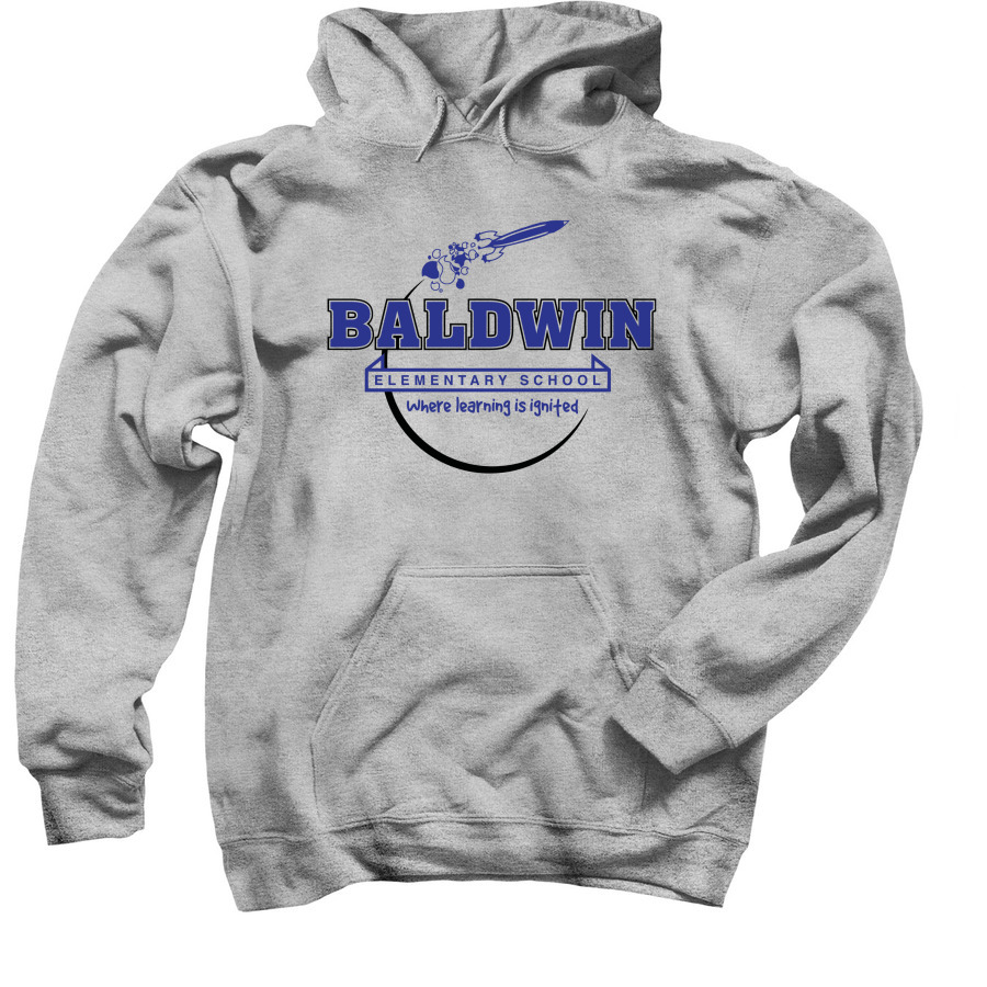 Baldwin Elementary Classic Logo, a Sport Grey Pullover Hoodie