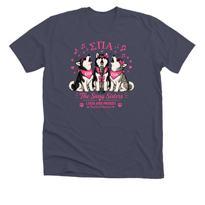 Loud & Proud, a Heather Midnight Navy Premium Unisex Tee