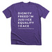 Defend Human Rights, a Heather Team Purple Premium Unisex Tee