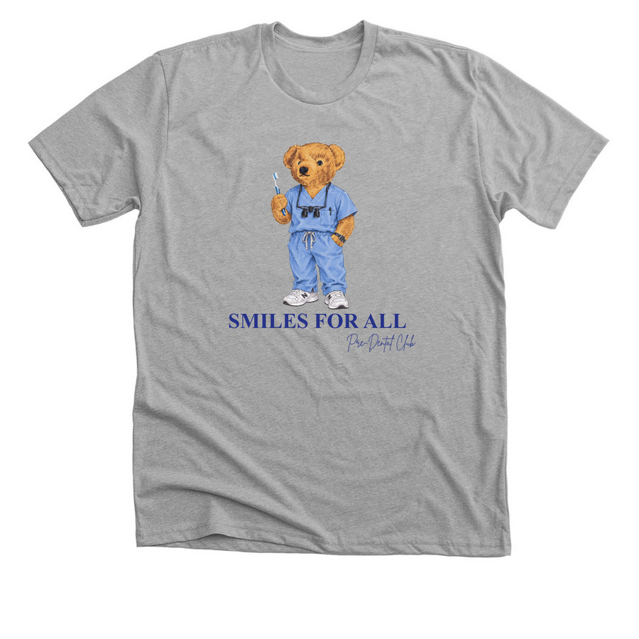 Smiles for All Pre-Dental Bear, a Athletic Heather Premium Unisex Tee