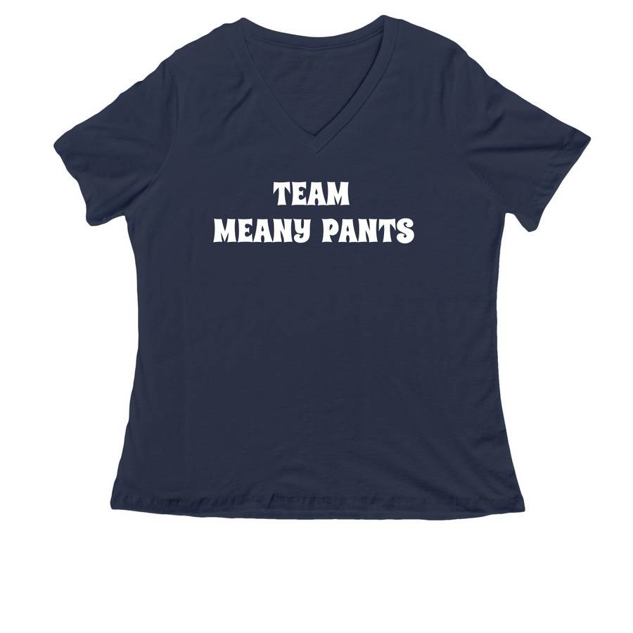 V-Neck Team Meany Pants T-Shirt (Women's), a Navy Women's Relaxed V-Neck Tee