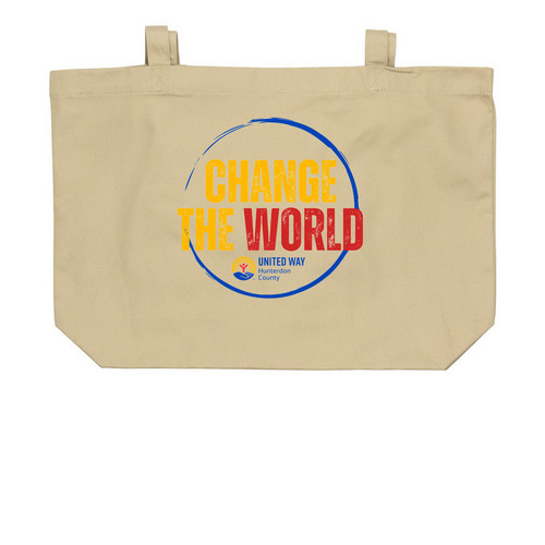 Change the World, a Oyster Large Organic Cotton Tote Bag