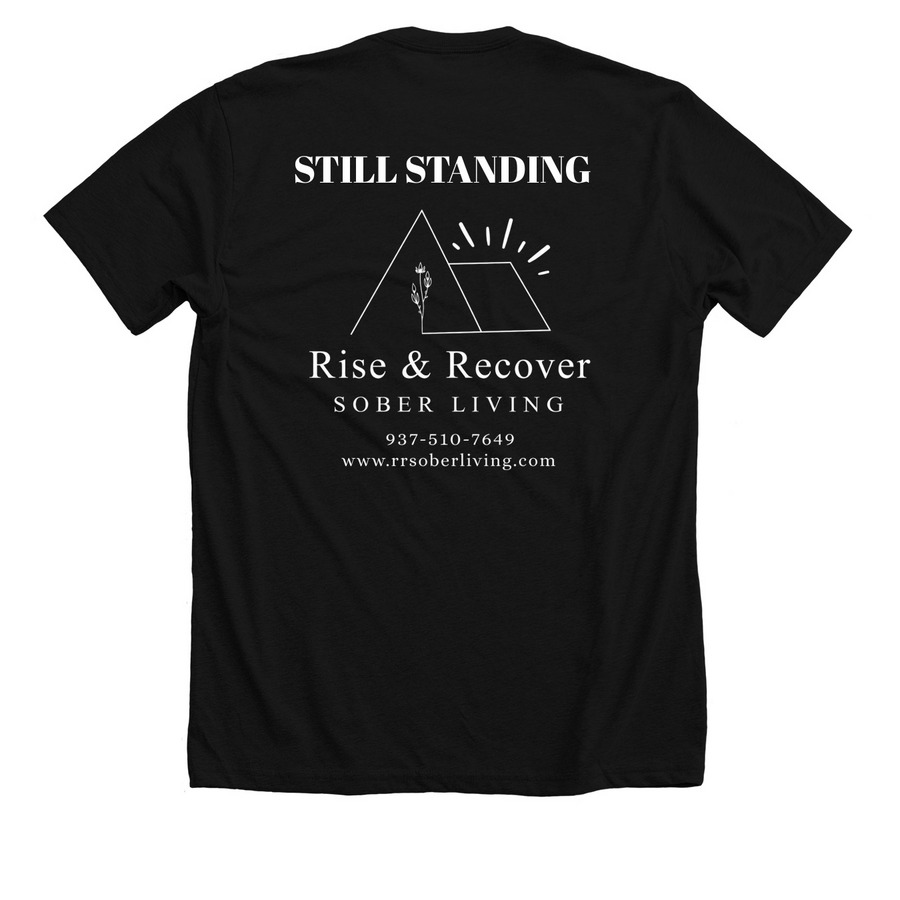 BUILT NOT BROKEN, a Solid Black Blend Premium Unisex Tee (back-view)