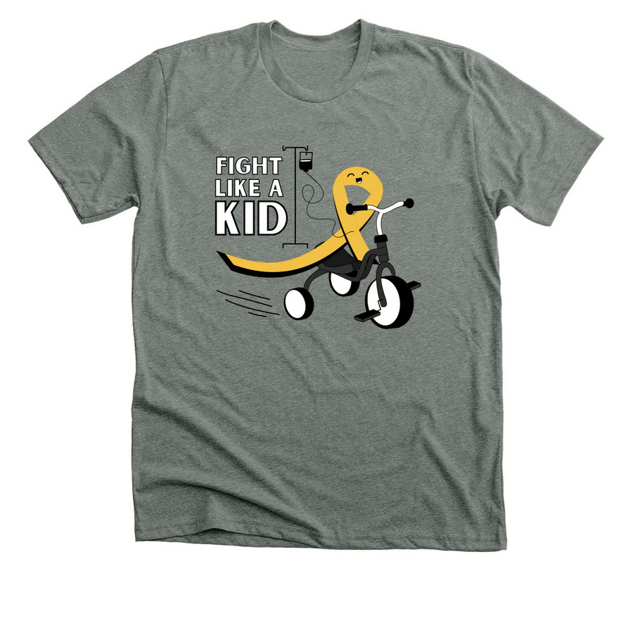 Fight Like A Kid, a Deep Heather Premium Unisex Tee