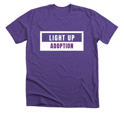 Adoption Awareness, a Heather Team Purple Premium Unisex Tee