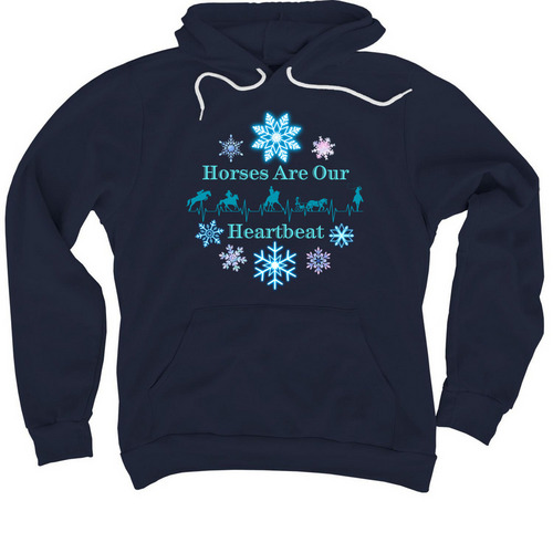 Winter Heartbeat Logo, a Navy Premium Pullover Hoodie