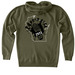 Greg 24, a Army Heavyweight Zip Up Hoodie (back-view)