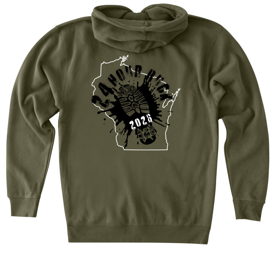 Greg 24, a Army Heavyweight Zip Up Hoodie (back-view)