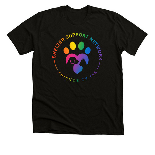 Circle Pride FoTAS logo, a Black Heather Premium Unisex Tee
