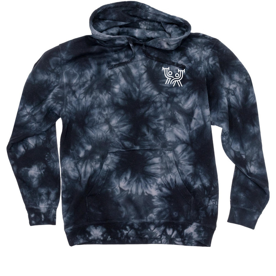 The Icon, a Black Tie Dyed Pullover Hoodie