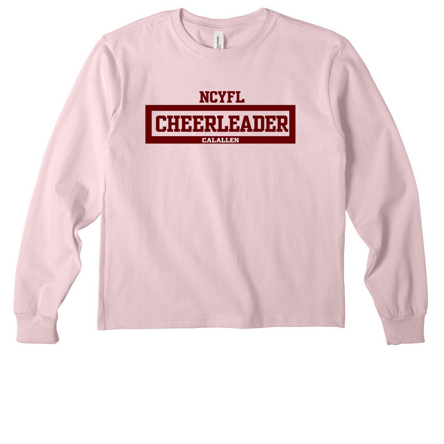 Youth Cheerleader&nbsp;, a Soft Pink Youth Heavyweight Long Sleeve Tee