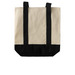 The Academy Shopping Tote, a Natural/Black Two-Tone Grocery Tote Bag (back-view)