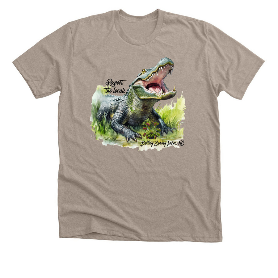 Respect the Locals Shirt, a Heather Stone Premium Unisex Tee
