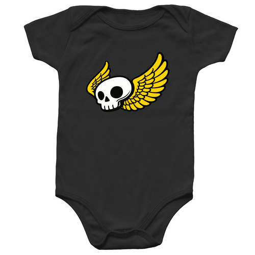 Bomb Skull Onesie, a Black Infant Onesie