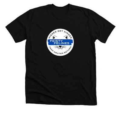 Feisty Felines Apparel w/ Large Logo, a Solid Black Blend Premium Unisex Tee