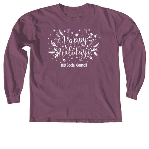 Happy Holidays&nbsp;, a Berry Comfort Colors Long Sleeve Tee