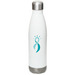 Teal Essentials: Water Bottle ? Ribbon Design, a White Stainless Steel Water Bottle