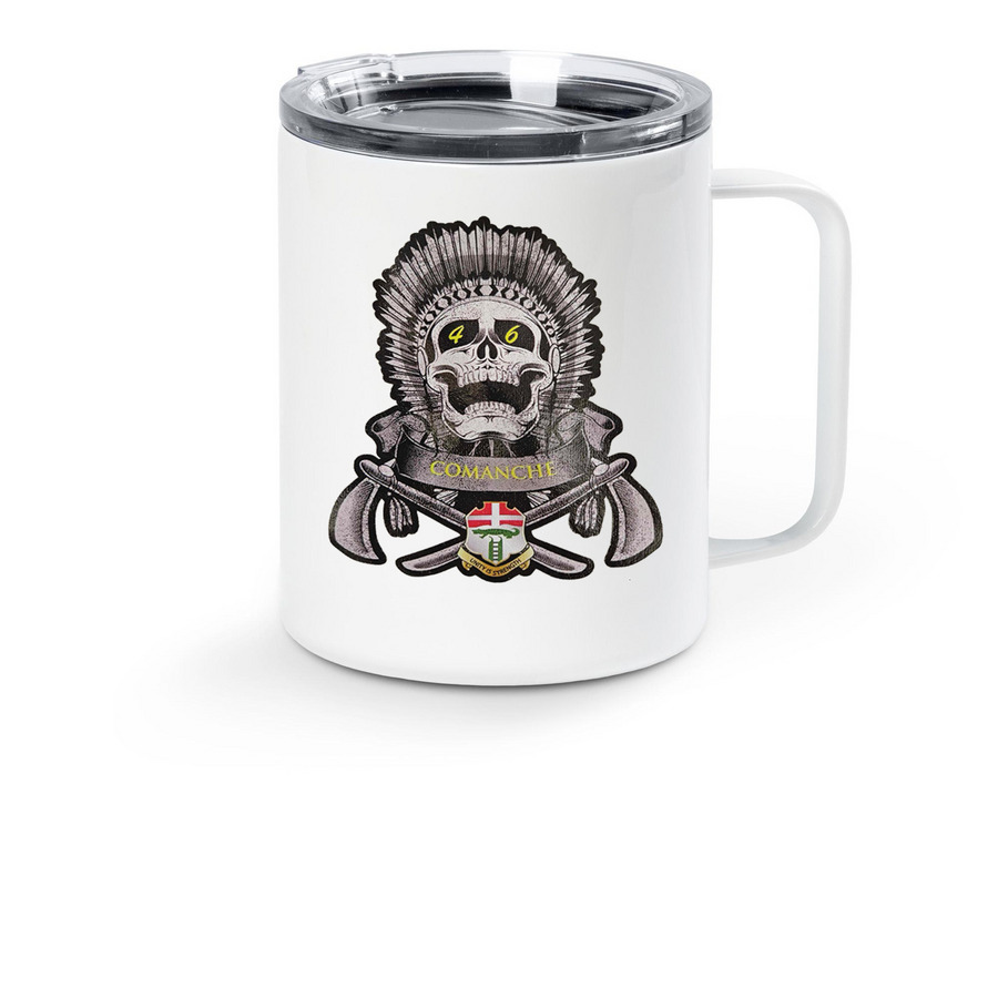 Company Merch, a White Stainless Steel Travel Mug