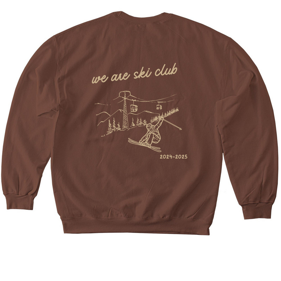 2024-25 for the ppl who (snow) ball, a Cocoa Softstyle Crewneck Sweatshirt (back-view)