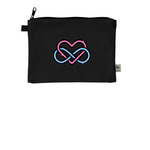 Infinite Love Pouch, a Black 9"x7" Hemp Blend Pouch