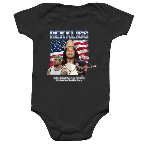"REKKLISS" Baby Onesie, a Black Infant Onesie