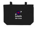 Lewis Ski Club - Tote Bags, a Black Large Organic Cotton Tote Bag (back-view)