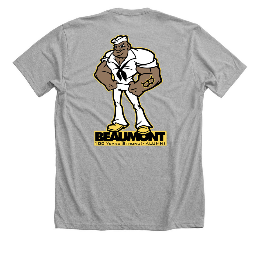 Bluejackets 100 Years Strong! (yellow), a Athletic Heather Premium Unisex Tee (back-view)