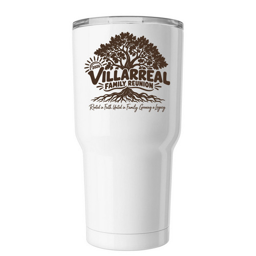 2026 Villarreal Family Reunion Tumbler, a White Insulated Tumbler