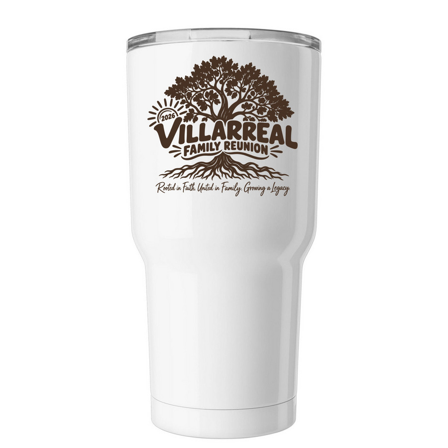 2026 Villarreal Family Reunion Tumbler, a White Insulated Tumbler
