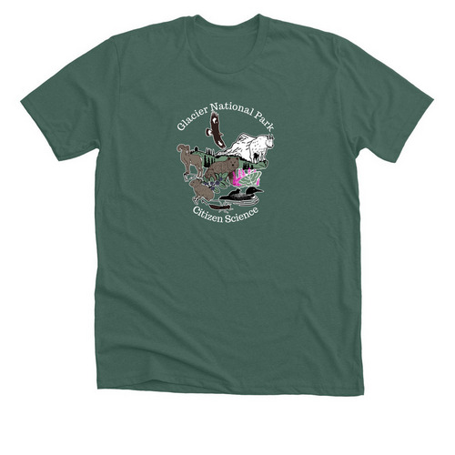 Glacier National Park - Citizen Science, a Heather Forest Premium Unisex Tee