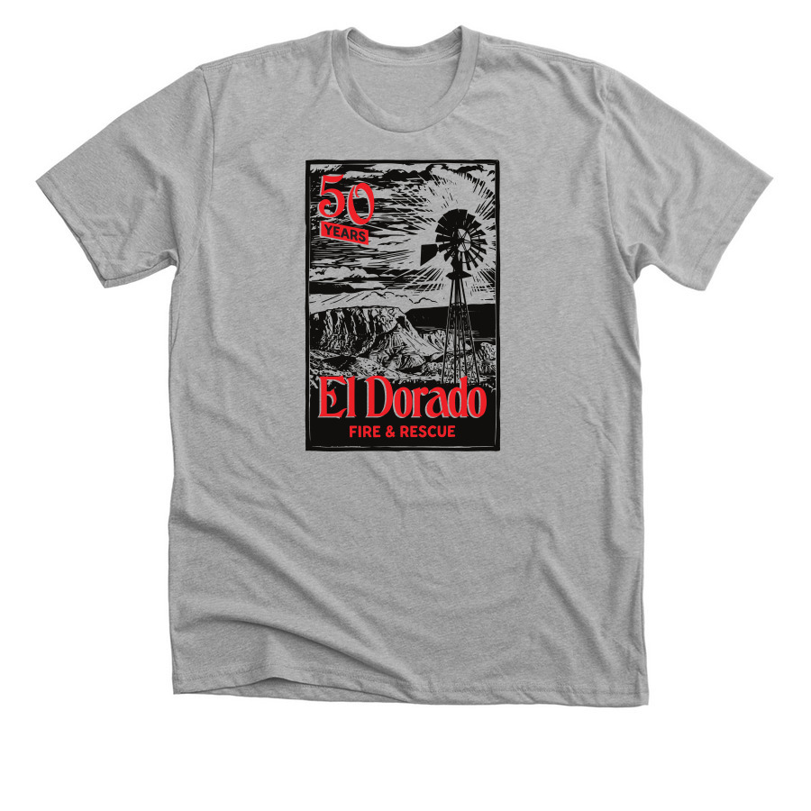El Dorado Fire & Rescue 50th Anniversary, a Athletic Heather Premium Unisex Tee