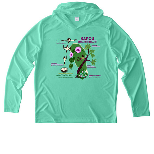 Kapou - athletic wear, a Bright Seafoam UV Performance Long Sleeve Hoodie