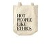 The Ethically Hot Tote, a Natural Over-the-Shoulder Shopping Tote Bag