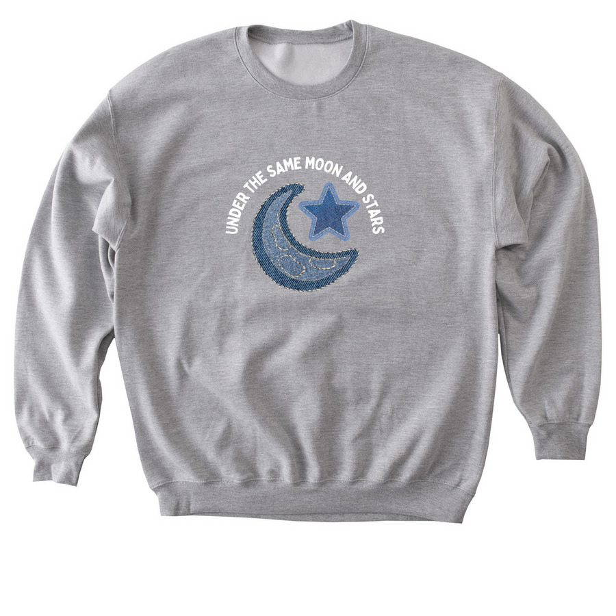 Moon and Stars Sweatshirt, a Sport Grey Softstyle Crewneck Sweatshirt
