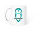 Owl Logo (teal) Mug, a White Coffee Mug (back-view)