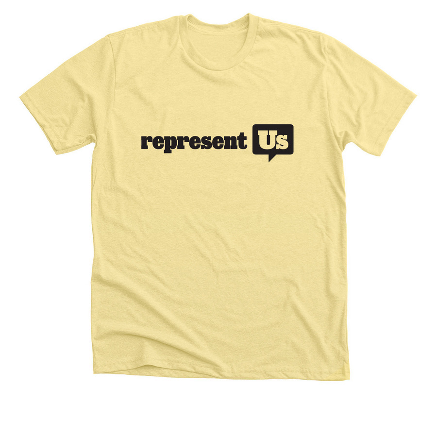 RepresentUs Logo, a Heather Yellow Gold Premium Unisex Tee