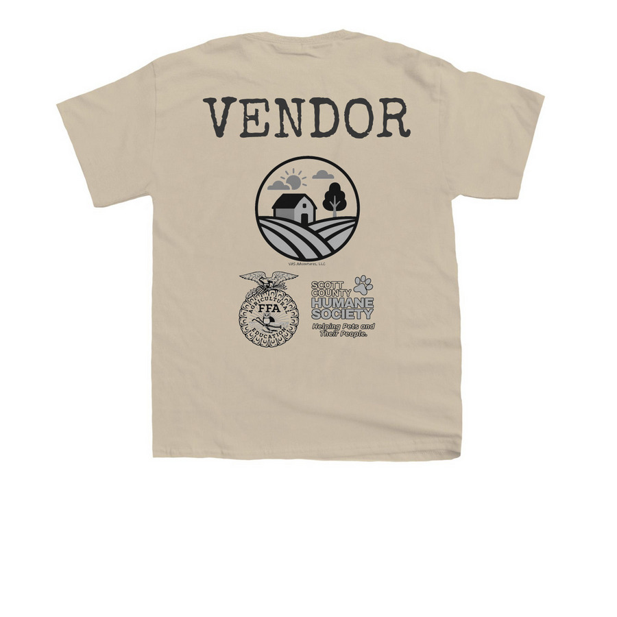 Vendor Shirts, a Sand Youth Unisex Tee (back-view)