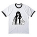 ? ??? ???? ?, a White/ Jet Black Cotton Ringer Tee
