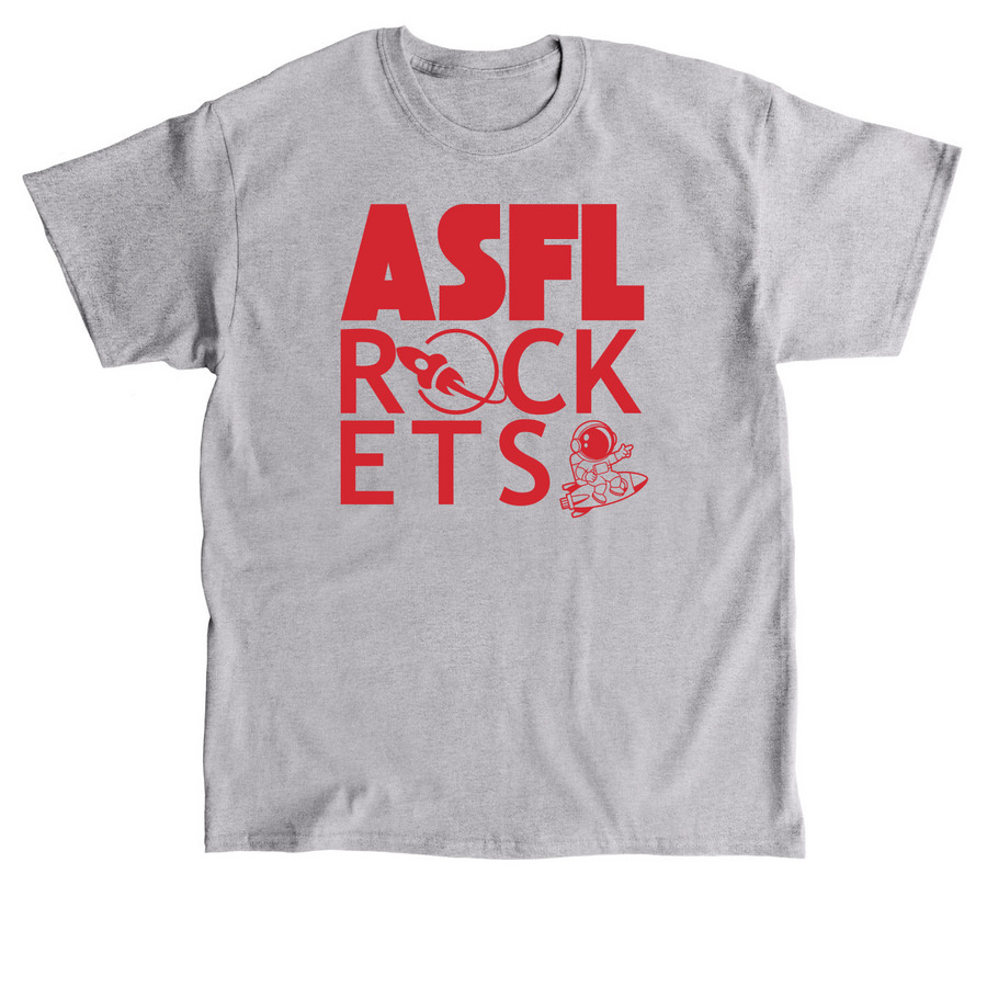 ASFL Rockets Stacked Shirt, a Sport Grey Classic Unisex Tee